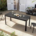 Table de salle à manger extensible en aluminium VredHom pour 4 à 6 personnes - 46,1 / 63,8 (L) x 27,6 (l) x 29,9 (H)