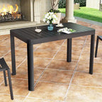 Table de salle à manger extensible en aluminium VredHom pour 4 à 6 personnes - 46,1 / 63,8 (L) x 27,6 (l) x 29,9 (H)