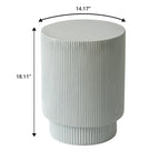 Table d'appoint ronde Eden de 35,5 cm de diamètre en fibre de pierre, idéale pour l'intérieur et l'extérieur.