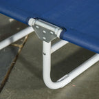 Chaise longue pliante, fauteuil de bronzage d'extérieur, dossier inclinable 4 positions, accoudoirs, structure en métal et tissu en maille