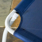 Chaise longue pliante, fauteuil de bronzage d'extérieur, dossier inclinable 4 positions, accoudoirs, structure en métal et tissu en maille