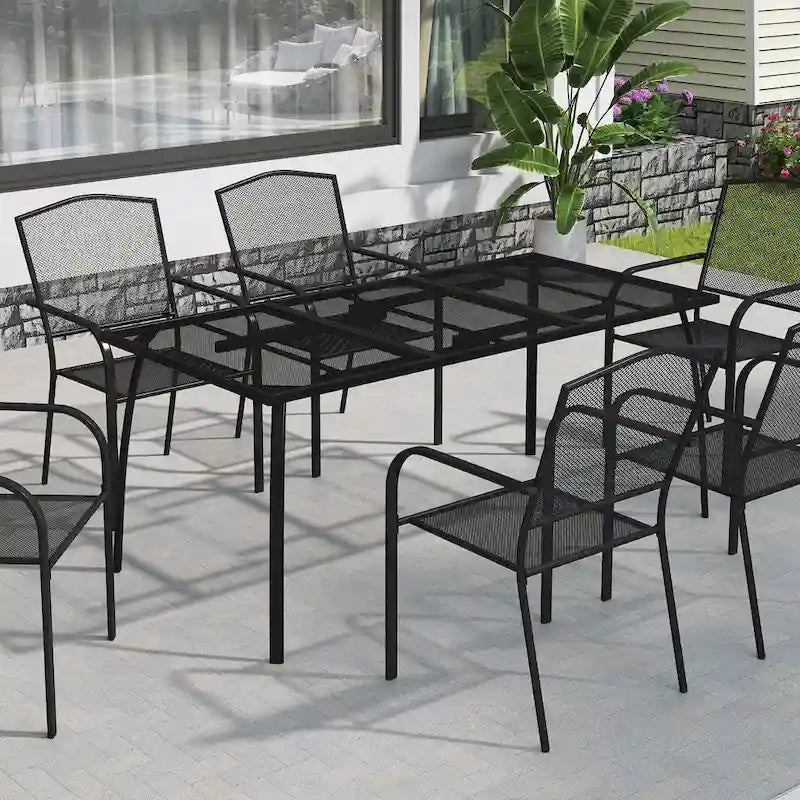 Table rectangulaire en treillis métallique, 65 x 31,5