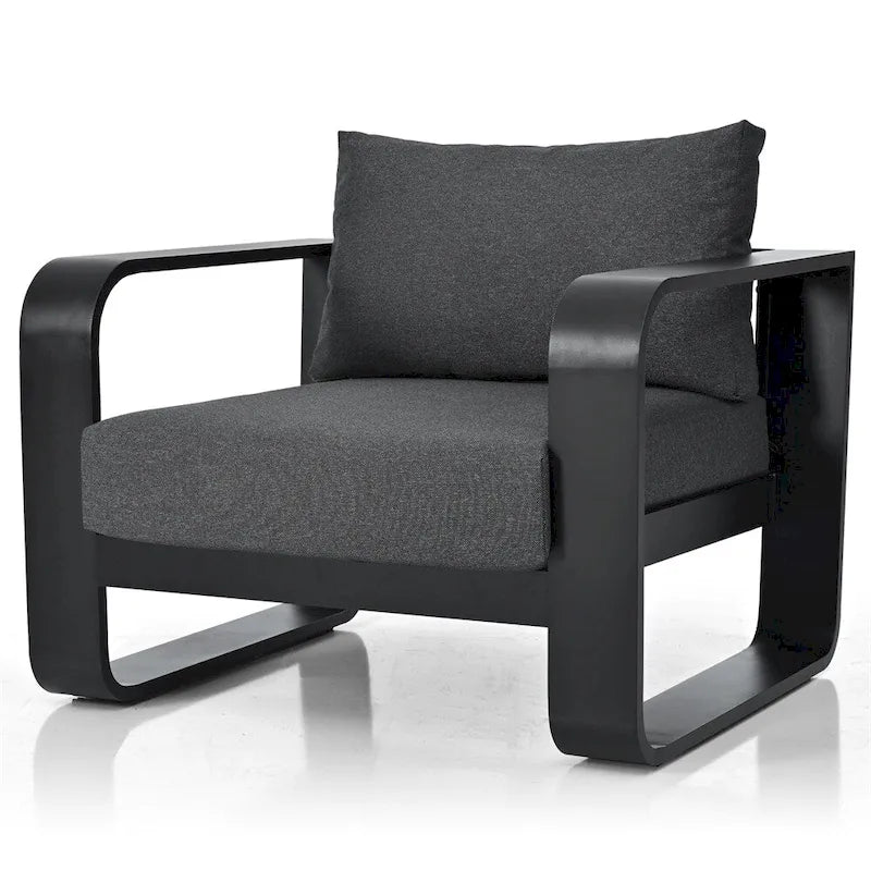 Ensemble de mobilier de jardin en aluminium 3 pièces avec coussin et table basse