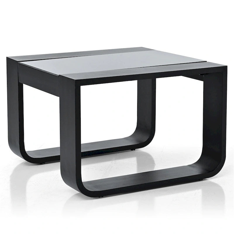 Ensemble de mobilier de jardin en aluminium 3 pièces avec coussin et table basse