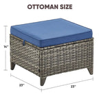 Ensemble de 4 chaises de patio avec repose-pieds, fauteuils à bascule pivotants - Gris