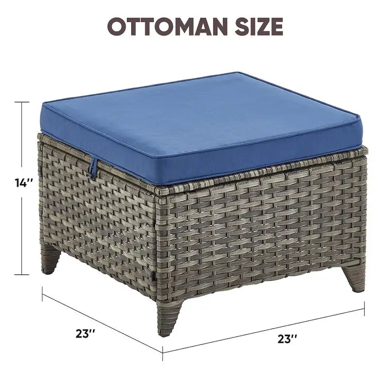 Ensemble de 4 chaises de patio avec repose-pieds, fauteuils à bascule pivotants - Gris