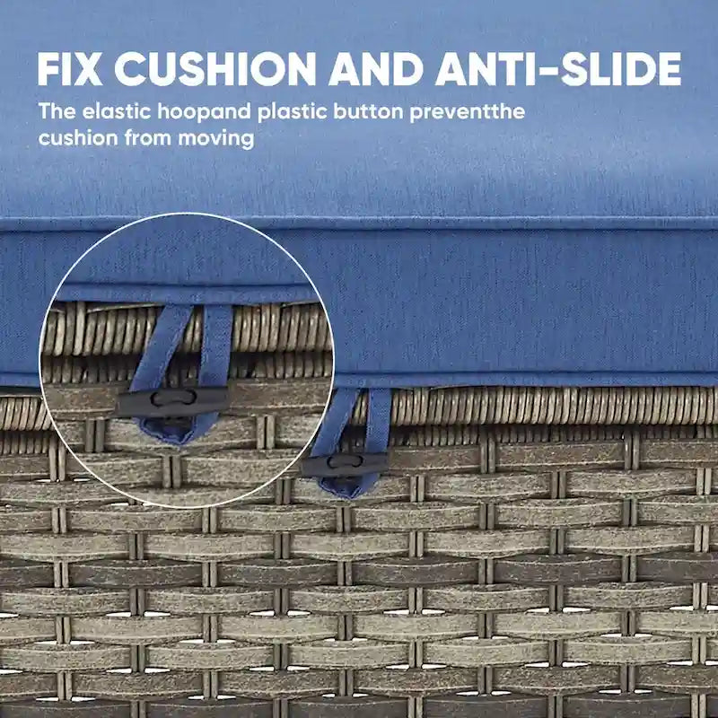 Ensemble de 4 chaises de patio avec repose-pieds, fauteuils à bascule pivotants - Gris