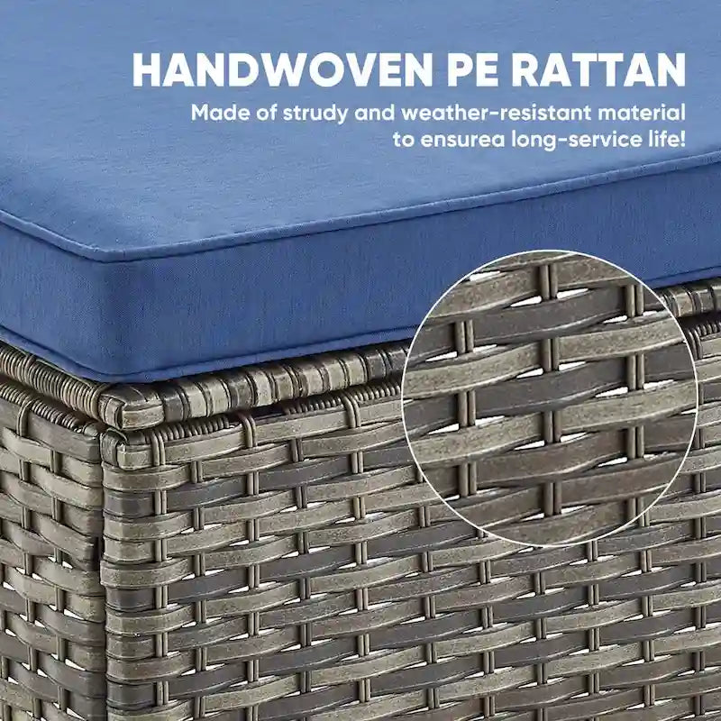 Ensemble de 4 chaises de patio avec repose-pieds, fauteuils à bascule pivotants - Gris