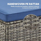 Ensemble de 4 chaises de patio avec repose-pieds, fauteuils à bascule pivotants - Gris