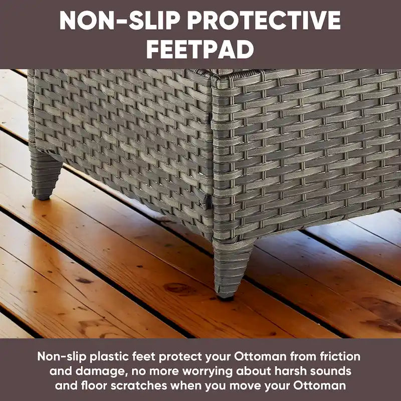 Ensemble de 4 chaises de patio avec repose-pieds, fauteuils à bascule pivotants - Gris