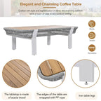 Ensemble de conversation extérieur 4 pièces avec table basse et coussins moelleux