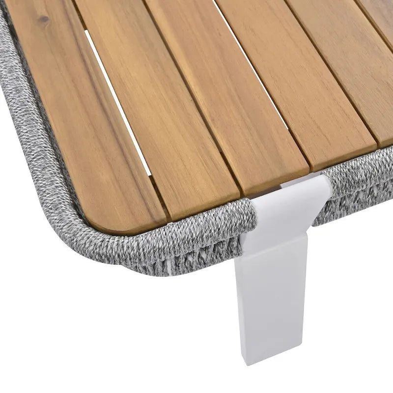 Ensemble de conversation extérieur 4 pièces avec table basse et coussins moelleux
