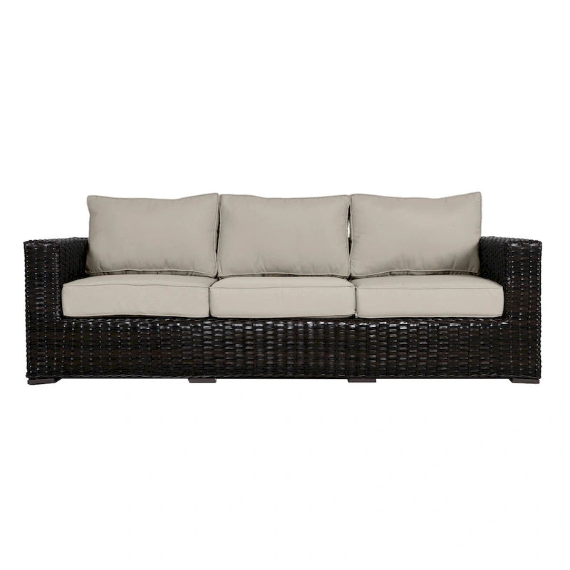 Canapé Teva Furniture Santa Monica, structure marron expresso, avec coussins