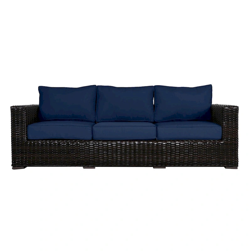 Canapé Teva Furniture Santa Monica, structure marron expresso, avec coussins