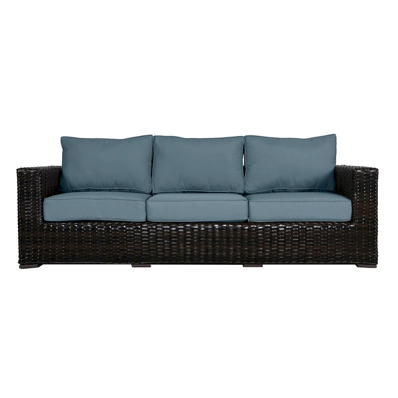 Canapé Teva Furniture Santa Monica, structure marron expresso, avec coussins