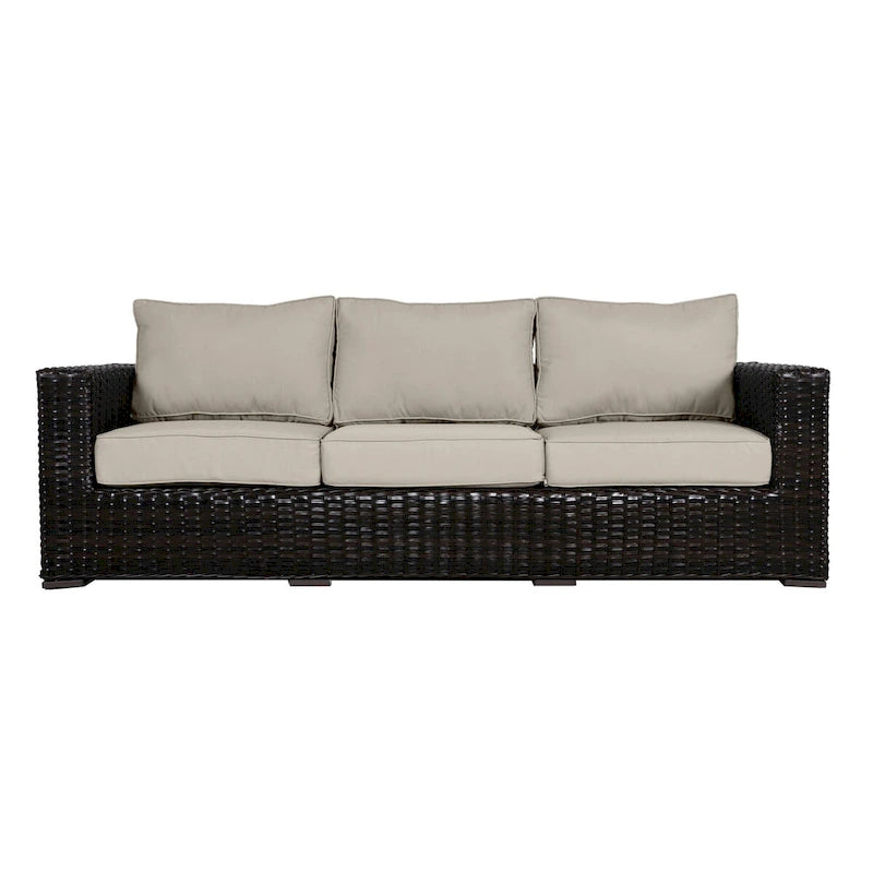 Canapé Teva Furniture Santa Monica, structure marron expresso, avec coussins
