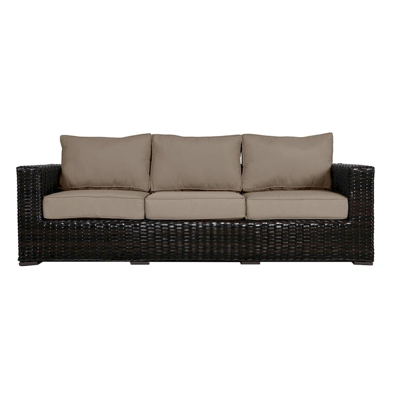 Canapé Teva Furniture Santa Monica, structure marron expresso, avec coussins