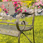 Banc d'extérieur rectangulaire avec silhouette de vache et de moulin à vent Strasburg - 43,7 L x 20,47 l x 37,01 H