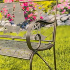 Banc d'extérieur rectangulaire avec silhouette de vache et de moulin à vent Strasburg - 43,7 L x 20,47 l x 37,01 H
