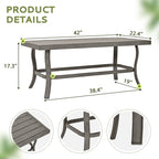 Ensemble de conversation de patio en aluminium 6 pièces comprenant une table basse, un canapé deux places, un pouf et des coussins gris clair