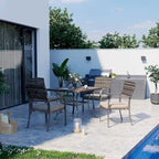 Ensemble de salle à manger pour patio, ensemble de table et chaises, mobilier de jardin en osier