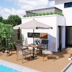 Ensemble de salle à manger pour patio, ensemble de table et chaises, mobilier de jardin en osier