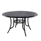 Ensemble de salle à manger d'extérieur 5 pièces en aluminium moulé avec chaises en textilène