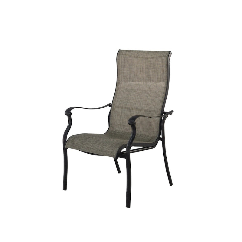 Ensemble de salle à manger d'extérieur 5 pièces en aluminium moulé avec chaises en textilène