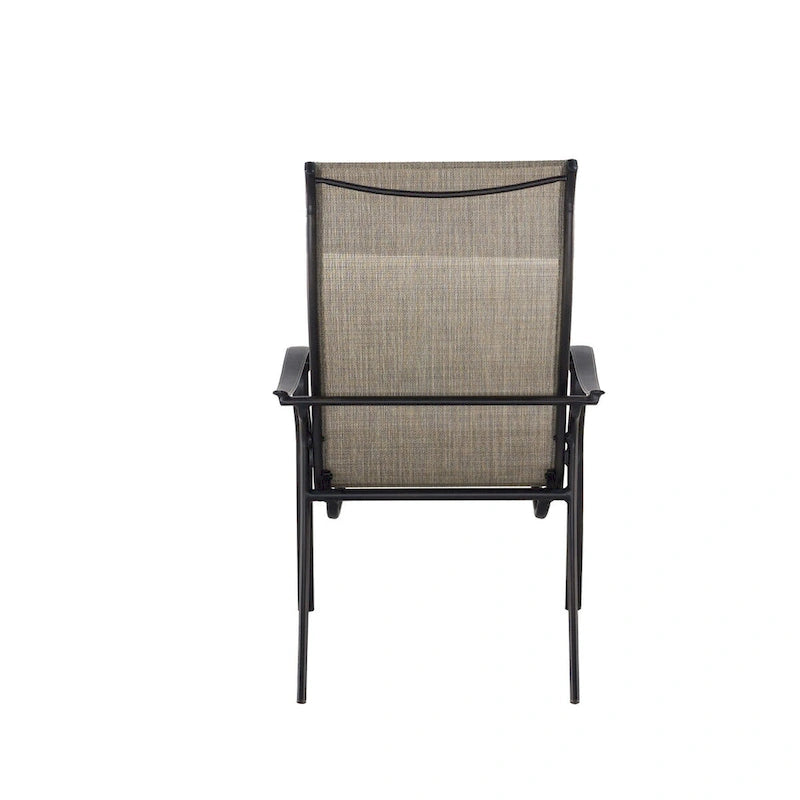 Ensemble de salle à manger d'extérieur 5 pièces en aluminium moulé avec chaises en textilène