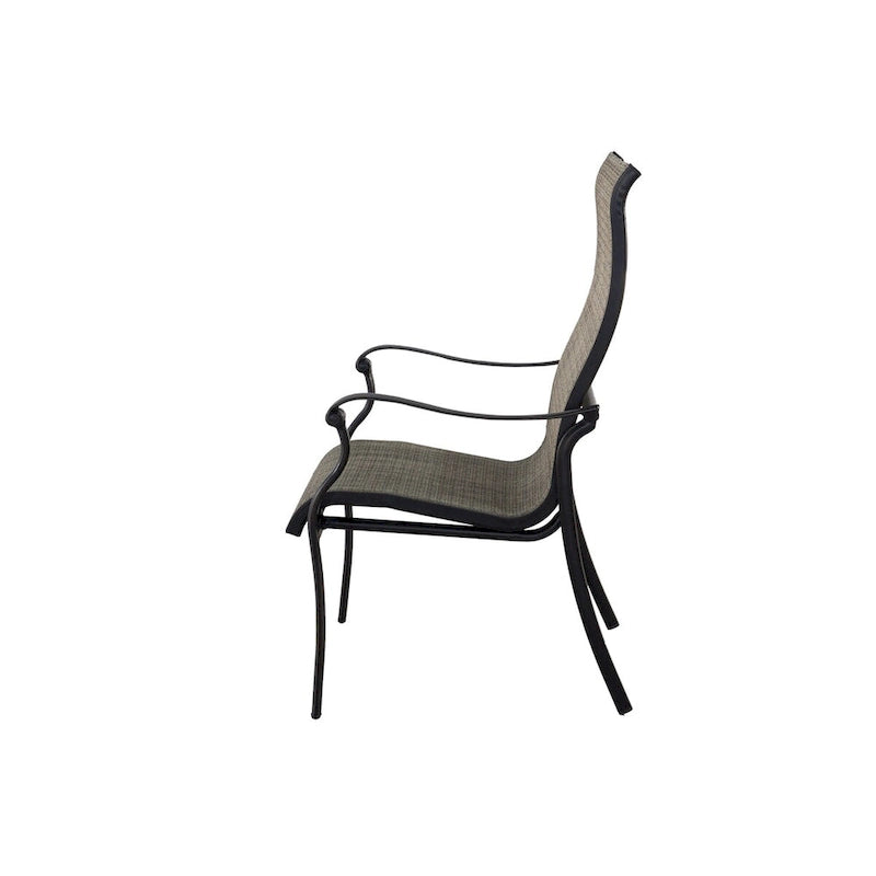 Ensemble de salle à manger d'extérieur 5 pièces en aluminium moulé avec chaises en textilène