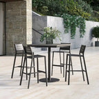 Tabouret de bar Eiland tout aluminium - Revêtement en poudre carbone - Structure en aluminium - 57 cm (L) x 51 cm (l) x 104 cm (H)