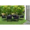 Ensemble table et 6 chaises de jardin en aluminium Sardinia - Noir