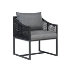 Ensemble table et 6 chaises de jardin en aluminium Sardinia - Noir