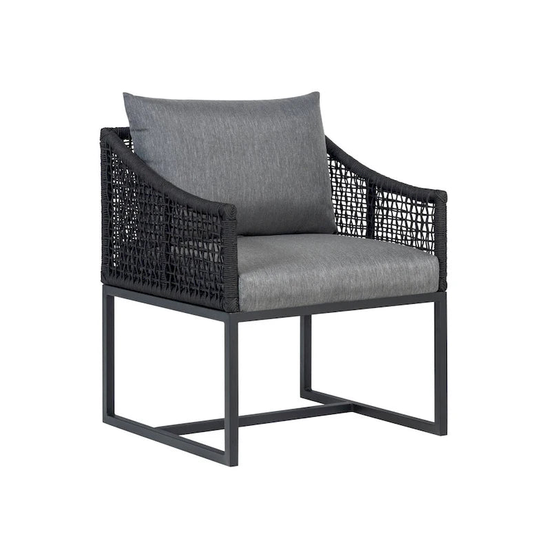 Ensemble table et 6 chaises de jardin en aluminium Sardinia - Noir