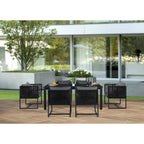 Ensemble table et 6 chaises de jardin en aluminium Sardinia - Noir