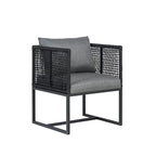 Ensemble table et 6 chaises de jardin en aluminium Sardinia - Noir