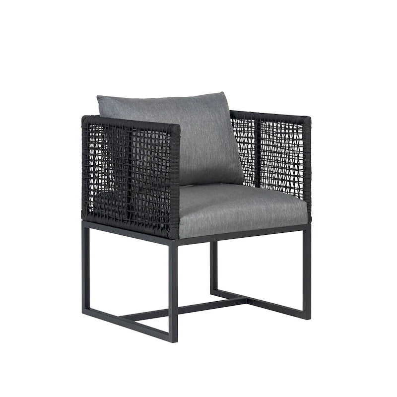 Ensemble table et 6 chaises de jardin en aluminium Sardinia - Noir