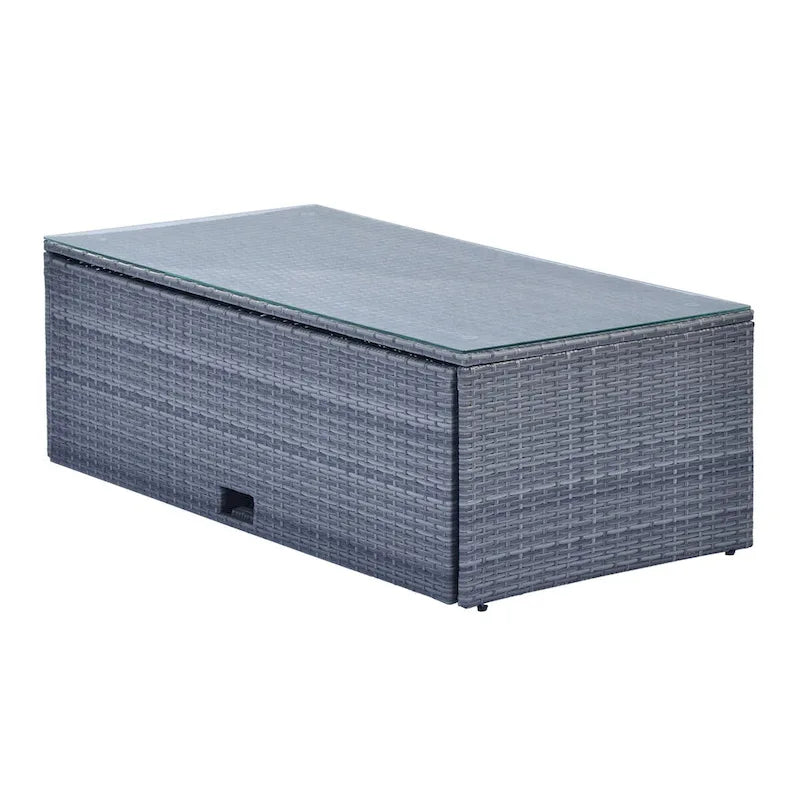Ensemble de mobilier de jardin 6 pièces en rotin tressé avec canapé d'angle et table basse