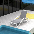 Chaises longues de patio réglables en aluminium avec accoudoirs