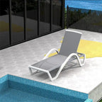 Chaises longues de patio réglables en aluminium avec accoudoirs