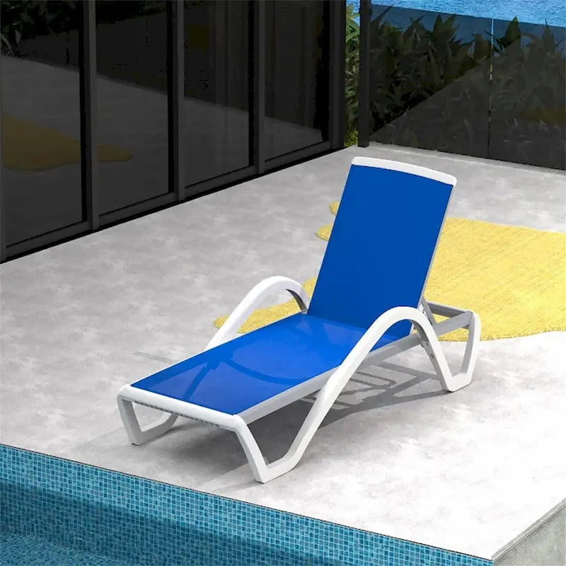 Chaises longues de patio réglables en aluminium avec accoudoirs