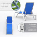 Chaises longues de patio réglables en aluminium avec accoudoirs
