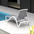 Chaises longues de patio réglables en aluminium avec accoudoirs