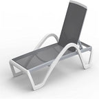 Chaises longues de patio réglables en aluminium avec accoudoirs