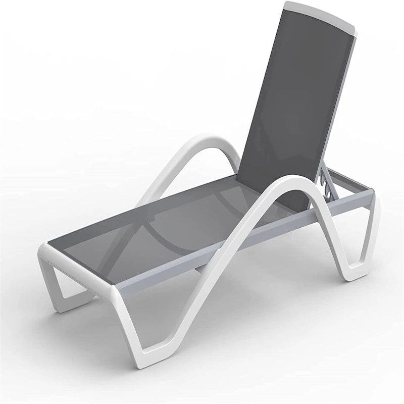 Chaises longues de patio réglables en aluminium avec accoudoirs