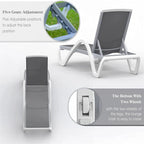 Chaises longues de patio réglables en aluminium avec accoudoirs
