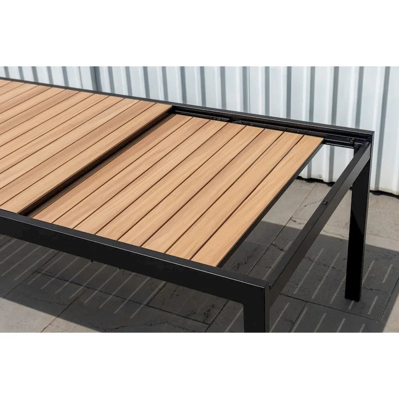 Ensemble de salle à manger d'extérieur en aluminium Amazonia Petherson - Chaises noires