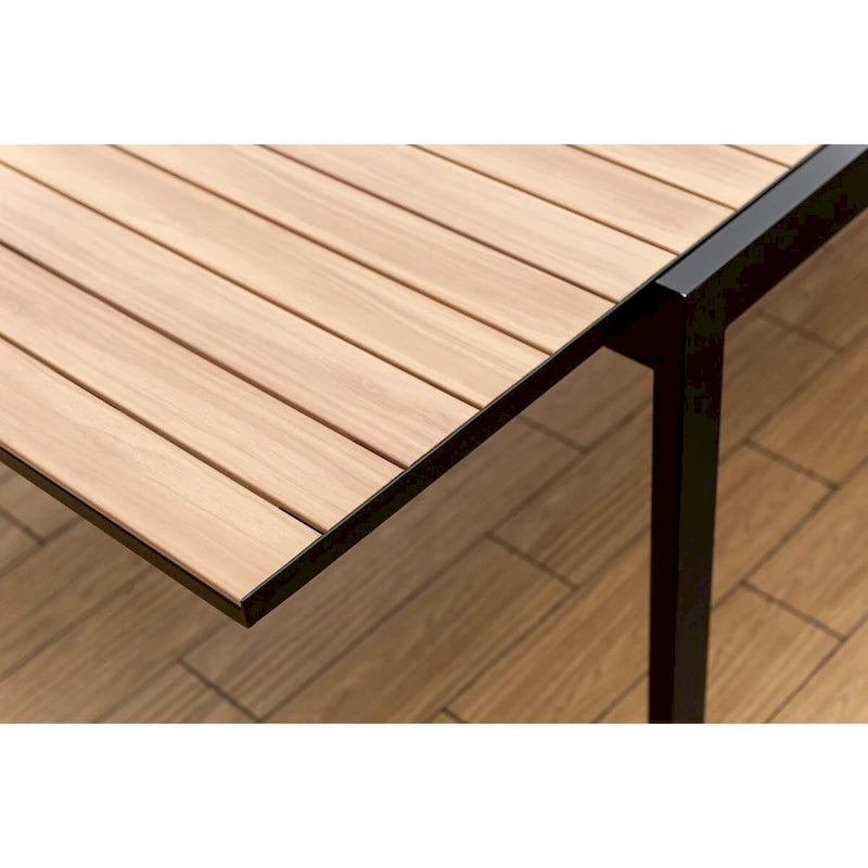 Ensemble de salle à manger d'extérieur en aluminium Amazonia Petherson - Chaises noires