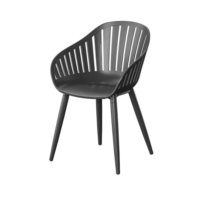 Ensemble de salle à manger d'extérieur en aluminium Amazonia Petherson - Chaises noires