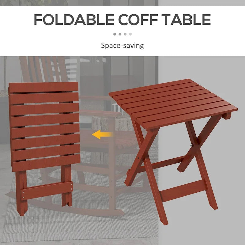 Ensemble de 2 fauteuils à bascule d'extérieur avec table d'appoint
